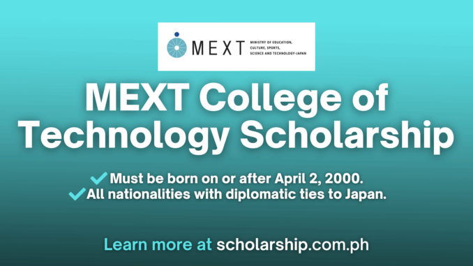 Mext College of Technology Scholarship 2025-2026