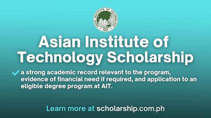 Asian Institute of Technology Scholarship 2025