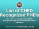 CHED Recognized PHEIs Comprehensive List for AY. 2024