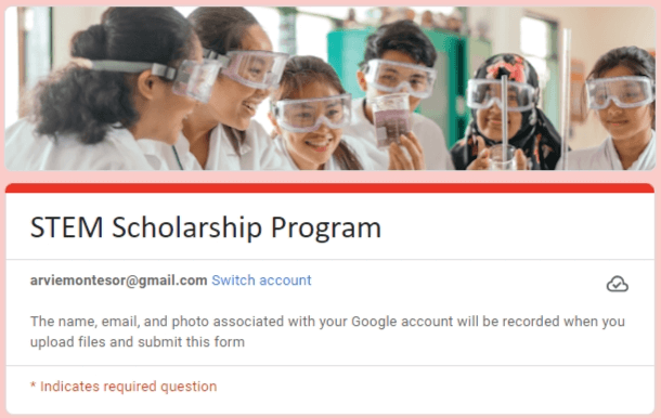 Vivant Stem Scholarship of Vivant Foundation Inc. Application Form Image