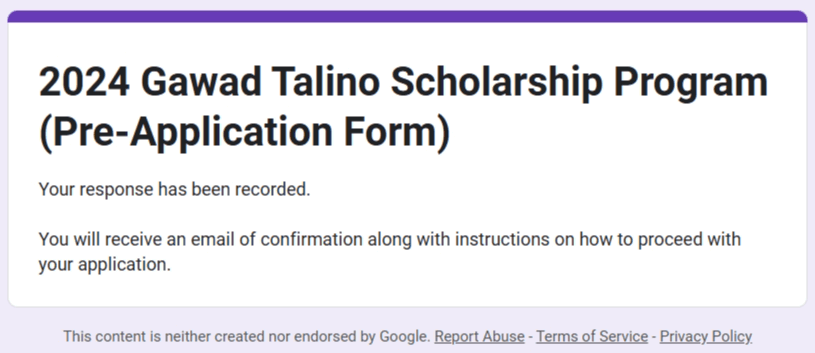MDFI Gawad Talino Scholarship program AY. 2024 Online Application Form
