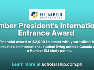 Humber President's International Entrance Award