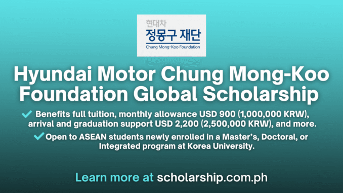 Hyundai Motor Chung Mong-Koo Foundation Global Scholarship