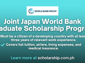 Joint Japan World Bank Graduate Scholarship Program 2025