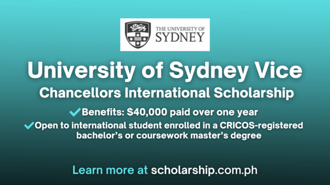 University of Sydney Vice Chancellors International Scholarship