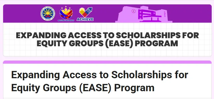 CHED EASE Scholarship Program 2026-2027 Online Application - Application Form